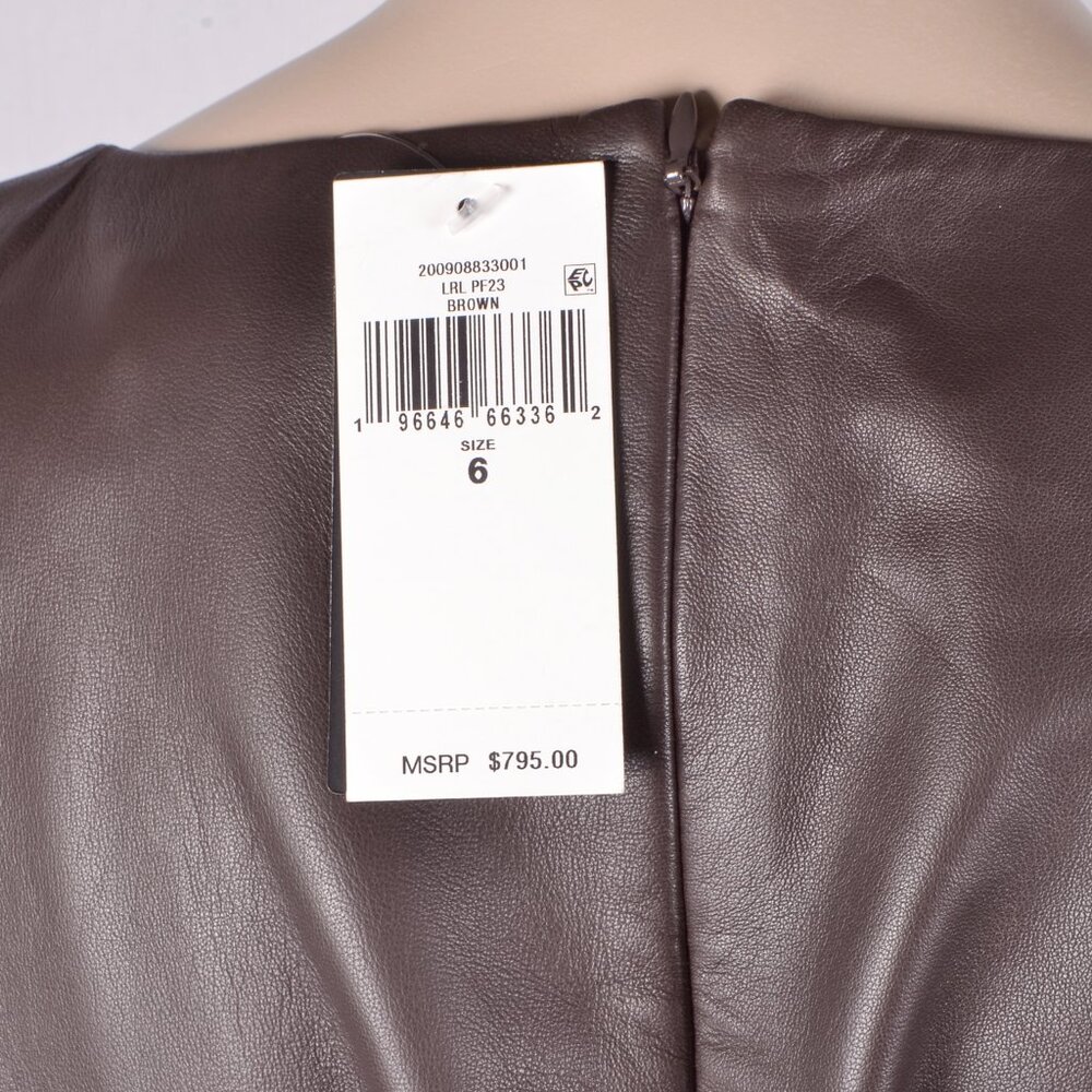 Lauren Ralph Lauren Lamb Leather Fit and Flare Dress - Picture 6 of 6